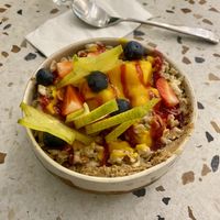 Porridge (different day, different fruit)  at Szimply in Budapest