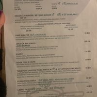 Menu  at Nook in Stari Grad