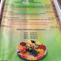 Vegetarian menu at Addis Abbeba in Geneva