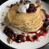 Banana cinnamon pancakes at Dfrent Cafe in Victoria Park