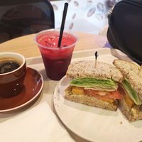 All of this for $18, pretty good I thought 🙂 A fresh juice, and a healthy sandwich. at Cedele - Raffles City in Central Singapore
