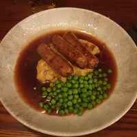 Vegan sausage and mash at Ye Olde Fleece Inn in Kendal