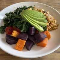 Breakfast plate, 280 baht (plus 5% service charge)  at Plantiful - Plant-based Cafe in Bangkok