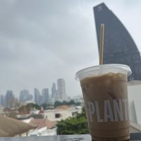 Iced Latte with Almond Milkk  at Plantiful - Plant-based Cafe in Bangkok