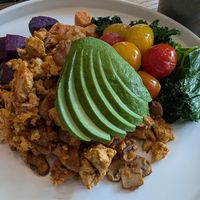Breakfast plate at Plantiful - Plant-based Cafe in Bangkok