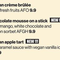 Vegan desserts (middle dish is not vegan) at Stern in Villach