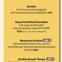 Vegan main dishes at Stern in Villach
