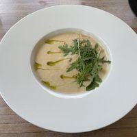 creamy cauliflower soup with soy milk  at Hotel Sněžka in Spindleruv Mlyn