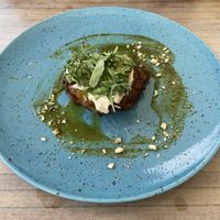 vegetable fritters with cashew raita, rucola pesto and nuts  at Hotel Sněžka in Spindleruv Mlyn