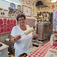 Eva - a lovely lady! at Korosfoi Kurtoskalacs in Siofok