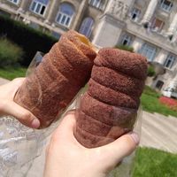 With chocolate at Korosfoi Kurtoskalacs in Siofok