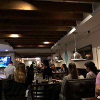 Seating in back at Cafecito in Chicago