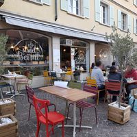 Outdoor seating at Street Beirut in Nyon