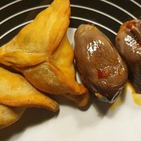 Spinach fatayer + makdous at Street Beirut in Nyon