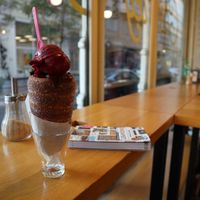 Chimney cake with vegan ice Cream!  at Gelateria Pichler in Budapest