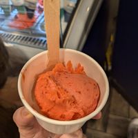 Strawberry gelato at Gelateria Pichler in Budapest
