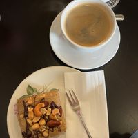 Super leckerer Nusskuchen und Kaffee mit Hafermilch  at The Lifestyle Cafe in Cuxhaven