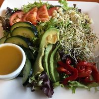 Vegetarian sandwich can be a vegan salad at Bread and Ocean in Manzanita