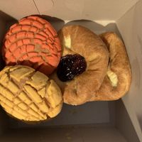 Danish and concha at Toluca Bakery and Cafe in Los Angeles