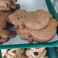 Ginger cookie up. Apple empanada below at Toluca Bakery and Cafe in Los Angeles