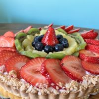 Whipped cream-filled tart. Wish it had custard in it instead!  at Toluca Bakery and Cafe in Los Angeles