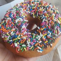 This donut was the size of my hand!! 😋 at Toluca Bakery and Cafe in Los Angeles