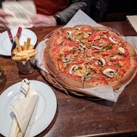 Taco pizza without cheese at Egon Tromsø in Tromsoe