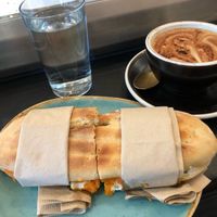 Panino & oat cappuccino at Hasard in Biel