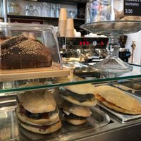 Their panini selection: vegan antipasti, vegetarian antipasti, and vegan salmon at Hasard in Biel