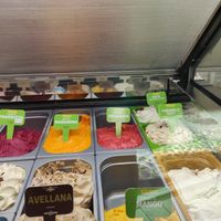 Detalle helados (cartel verde) at Antiu Xixona in Potes