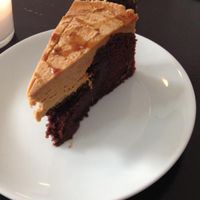 Chocolate cake with peanut-butter mousse at Rootz in Berlin