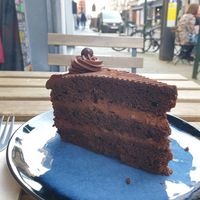 Chocolate cake at Lucifer Lives in Brussels