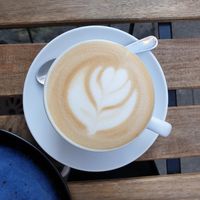 Cappuccino with oatly at Lucifer Lives in Brussels