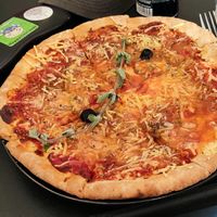 Pizza 4 cheezes at Lucifer Lives in Brussels