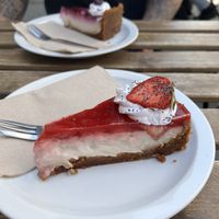 Vanilla & Strawberry custard pie - Blueberry & Speculoos cheezecake   at Lucifer Lives in Brussels