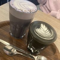 Special drinks during our stay: lavender latte and heavy metal  at Lucifer Lives in Brussels