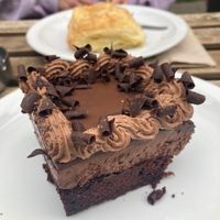 Chocolate cake and pain a chocolate   at Lucifer Lives in Brussels