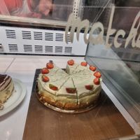 Matcha cake at Lucifer Lives in Brussels