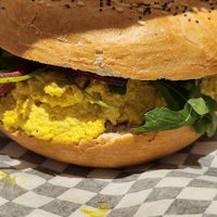 Egg salad bagle at Lucifer Lives in Brussels