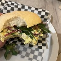 Scrambled tofu roll  at Lucifer Lives in Brussels