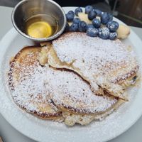 Pancakes with fruit (13€)  at Lucifer Lives in Brussels
