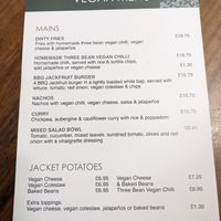 Vegan Menu at The Greenwood Tree in Lyndhurst