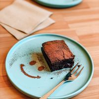 & sooooo delicious homemade brownies 😍 at SĪTÚ Coffee & Tea in Prague