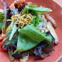 Veganized 'pasta', (potatoes instead of pasta with eggs). at Hertog Jan Proeverij in Arcen