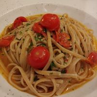 Spaghetti alio olio with spelt pasta instead of the fresh pasta (contains eggs) at Monte Baldo in Limone Sul Garda