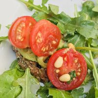 Avocado Bruschetta with spelt bread  at Amiceria in Bad Saarow