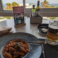 Came with parmesan on the side but at least not on the dish at B-Side Cafe in Fuerteventura