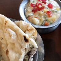 Naan and curry at Raj Restaurant - Biopolis in Central Singapore