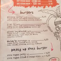 Vegan menu at 7Bone in Southampton