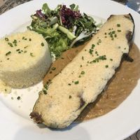 Calabacín relleno verduras  at Tulsi in Barcelona